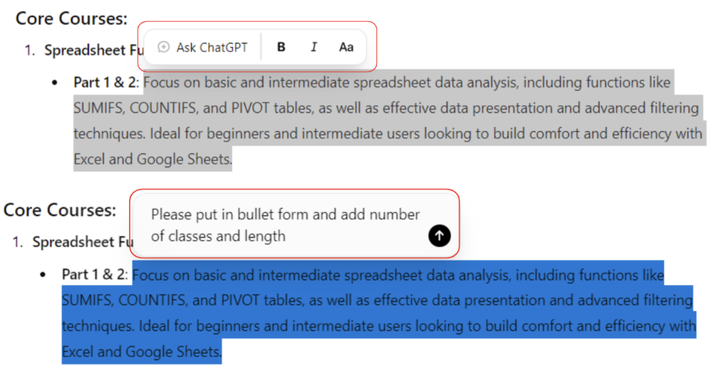 ChatGPT: Enhancing Spreadsheet Functions for Effective Data Management